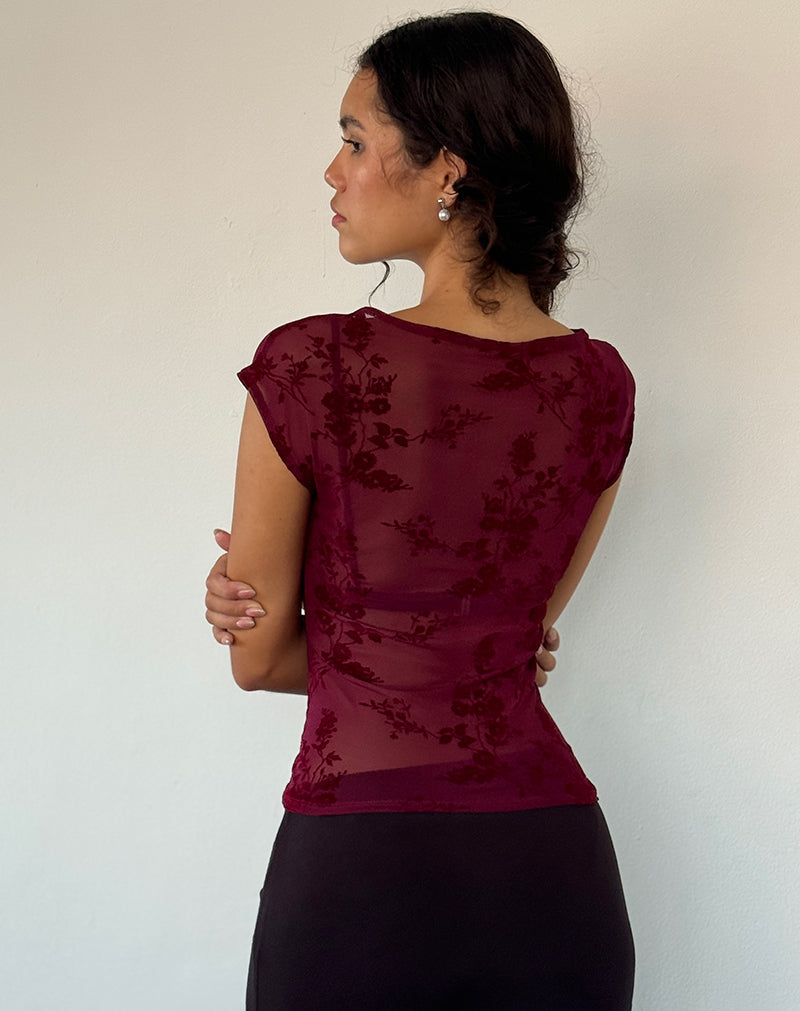 Maroon Blossom Top