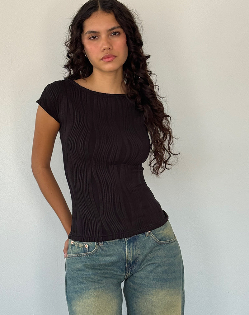 Black Crinkle Top | Nova – motelrocks-com-us
