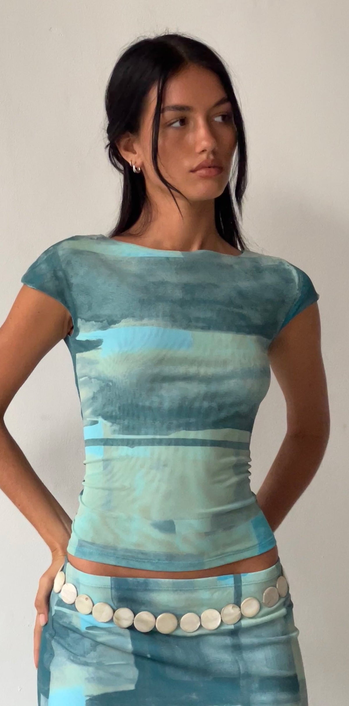 2000s Abstract Mesh Top (M)