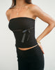 Image of Novita Bow Detail Bandeau Top in Tailoring Black