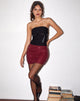 Image of Guida Mini Skirt in Drape Sequin Maroon