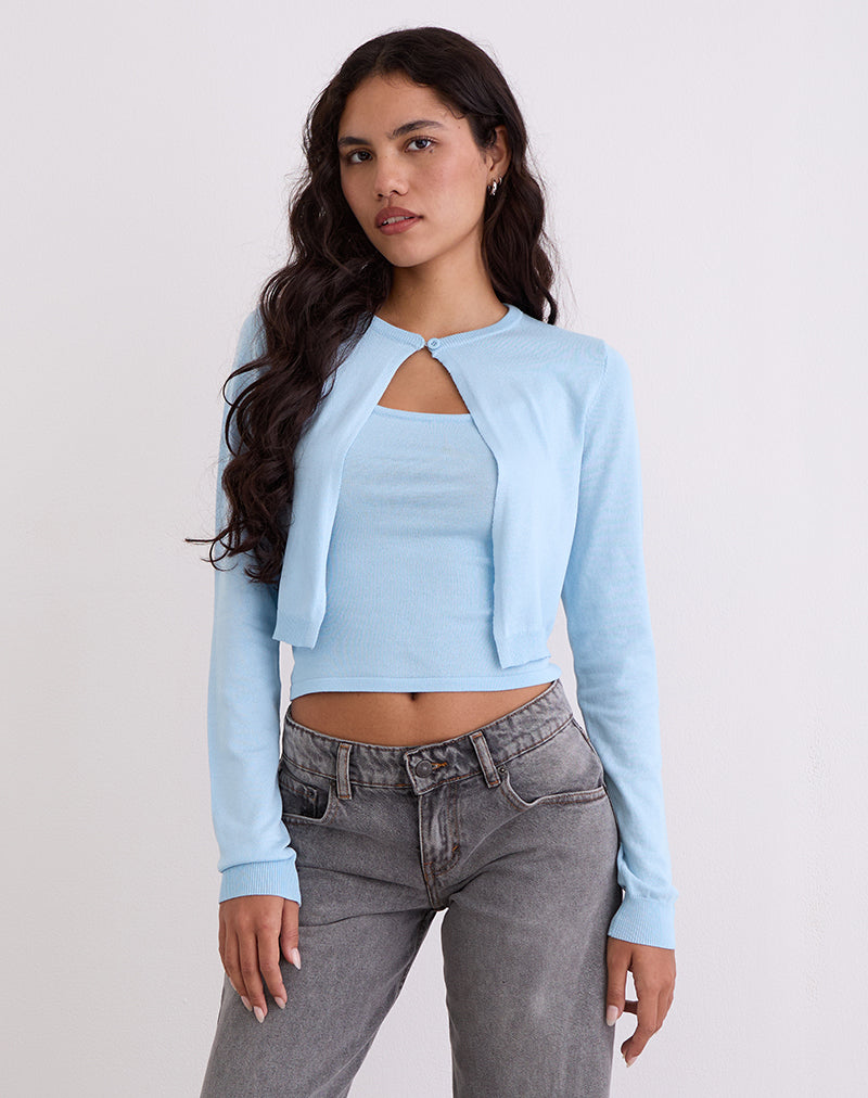 Blue Knit Cami Vest Top | Ziva – motelrocks-com-us