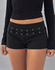Image of Linaya Lace Up Hot Pant in Tailoring Black