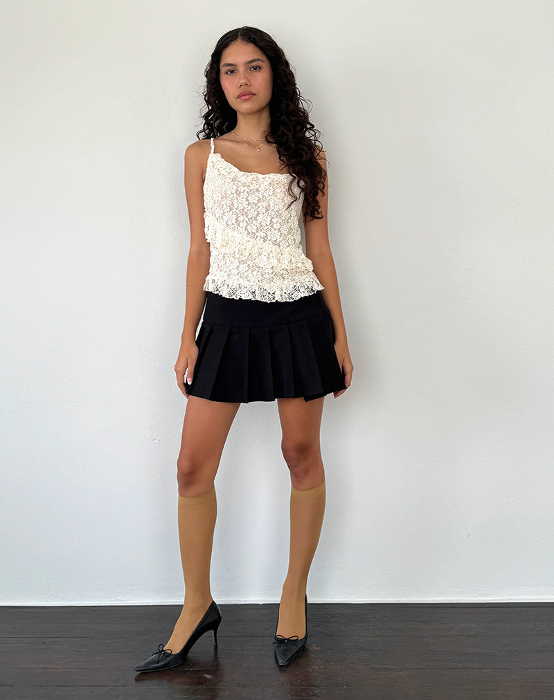 Ivory Lace Asymmetric Cami Top | Octavia – motelrocks-com-us