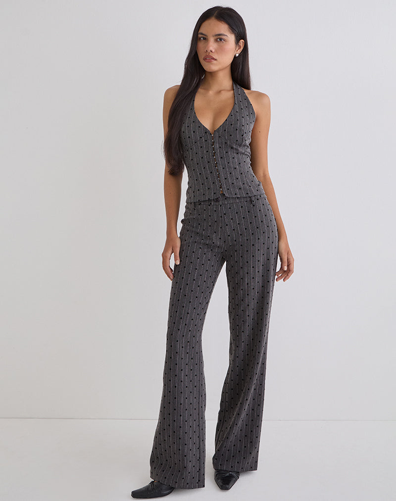 Charcoal with Pinstripe Polka Trouser | Tatina – motelrocks-com-us