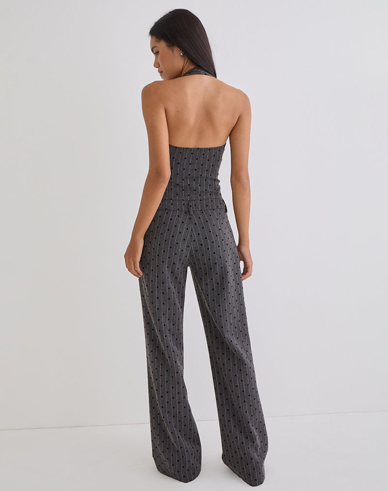 Charcoal with Pinstripe Polka Trouser | Tatina – motelrocks-com-us