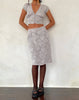 Image of Piyeto Midi Skirt in Satin Rose Silver Grey