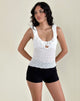 Image of Olaya Frill Edge Top in Krisan Lace White