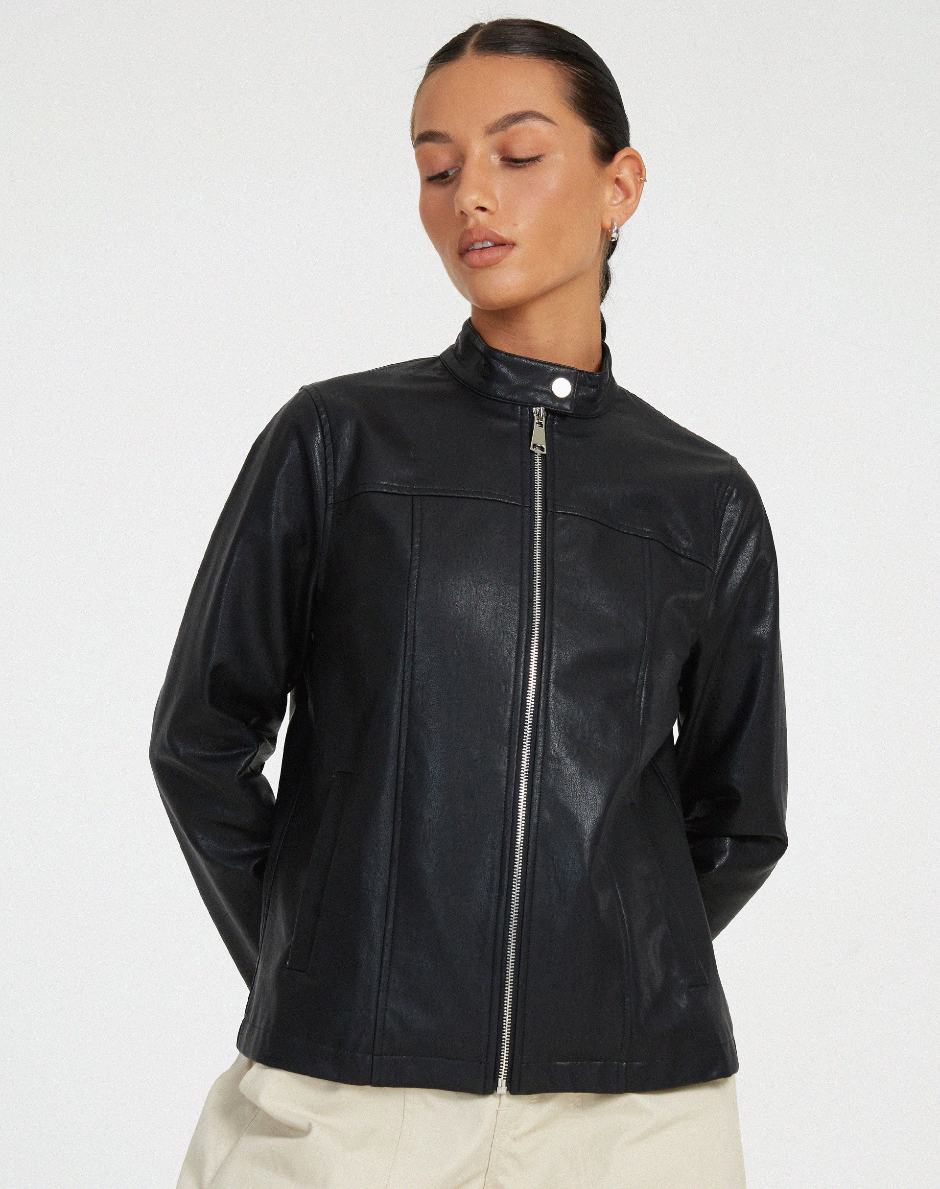 PU Black Jacket | Olivia – motelrocks-com-us