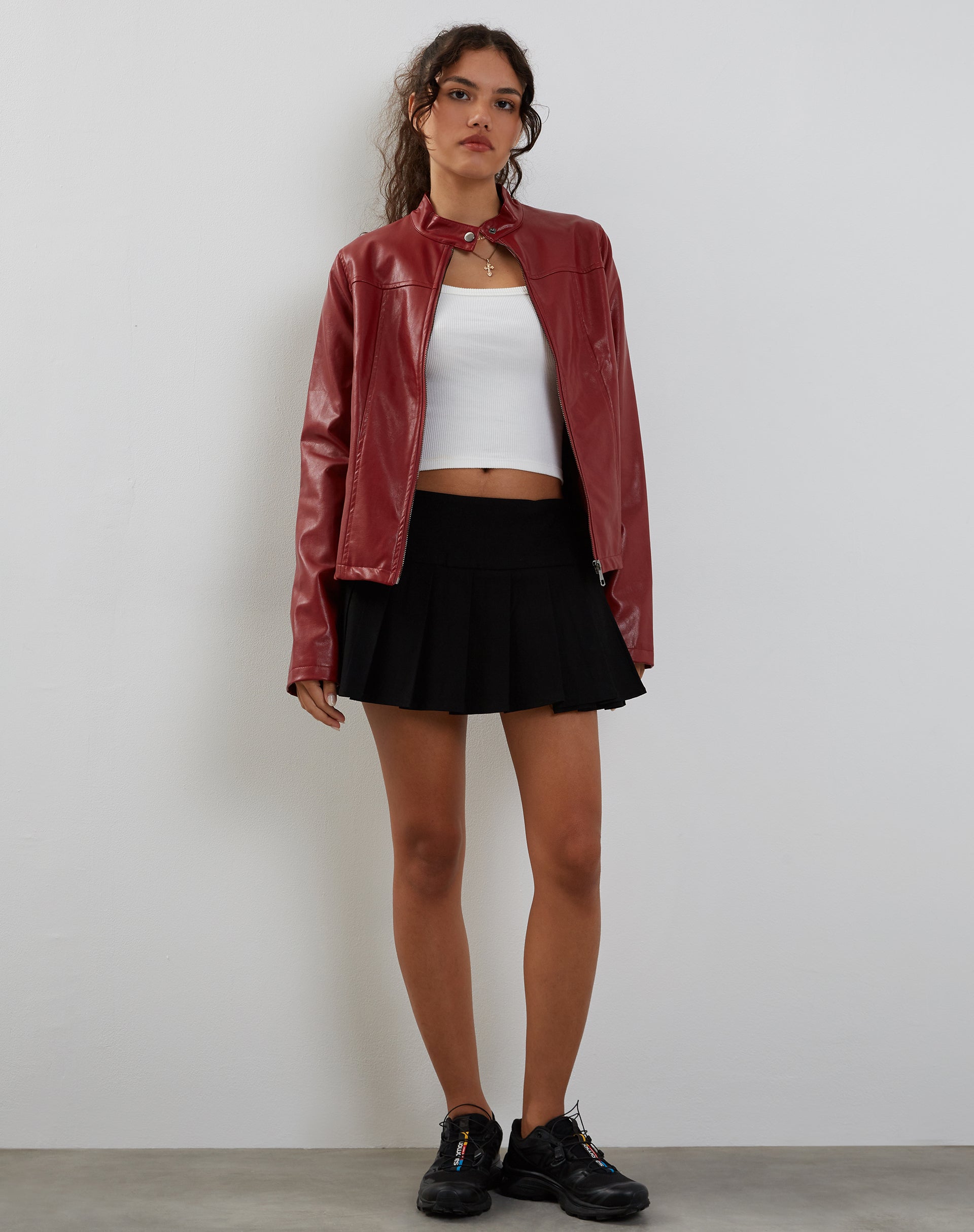 PU Blood Red Jacket  Olivia – motelrocks-com-us