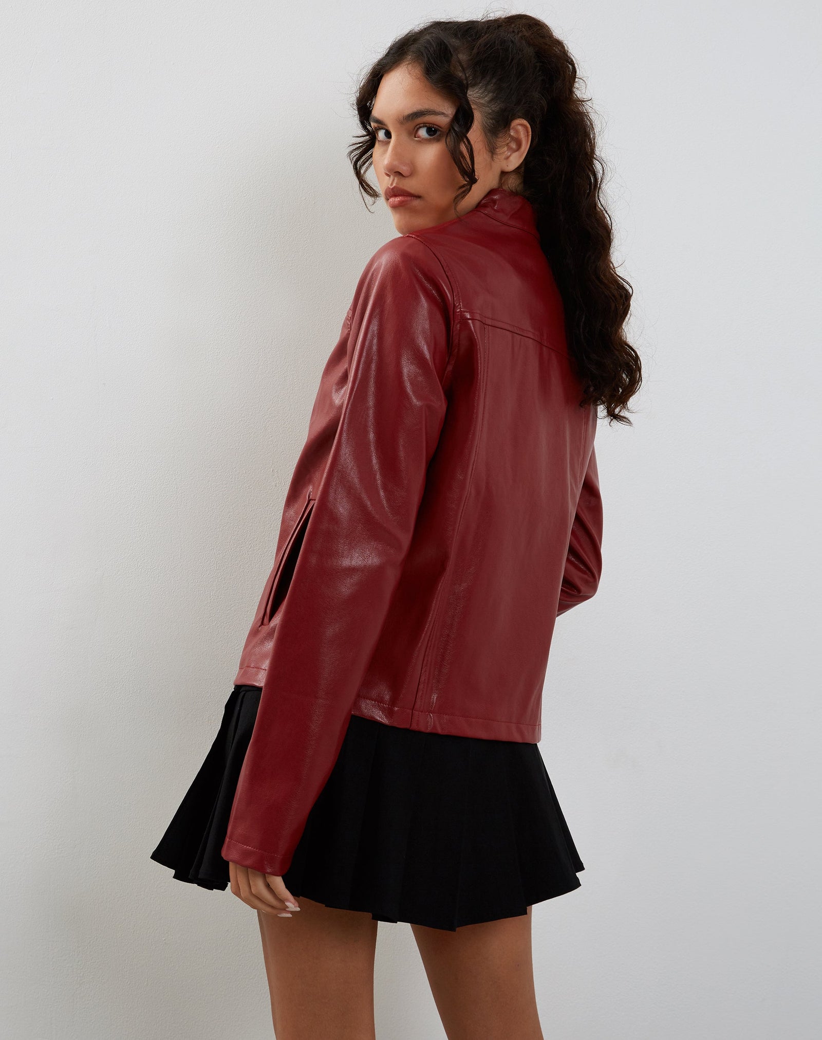 PU Blood Red Jacket | Olivia – motelrocks-com-us