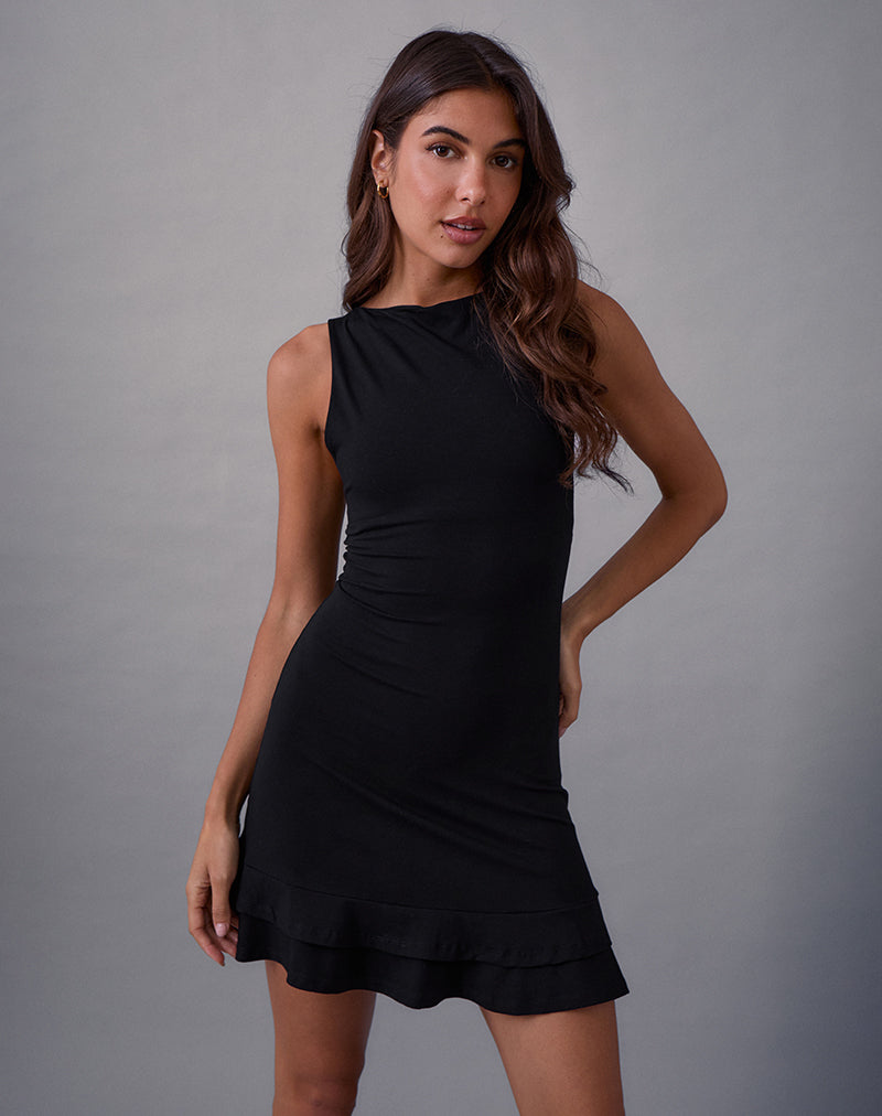 Image of Opaline Backless Mini Dress in Black