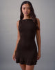 Image of Opaline Backless Mini Dress in Chocolate Brown