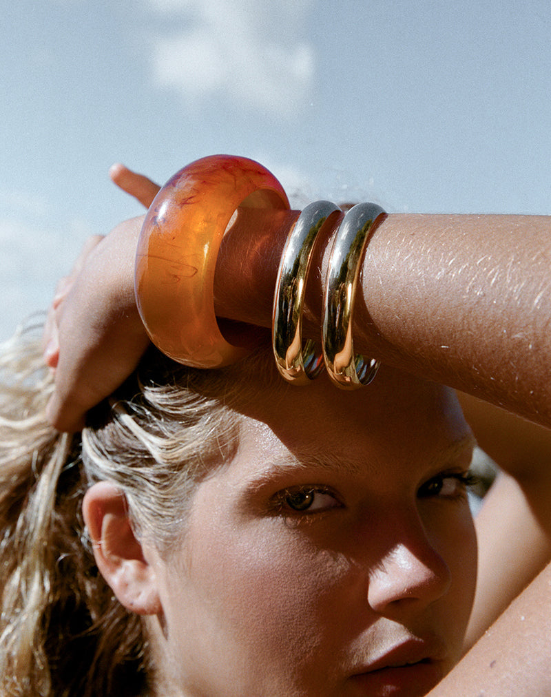 Orange and Gold Bangle Set