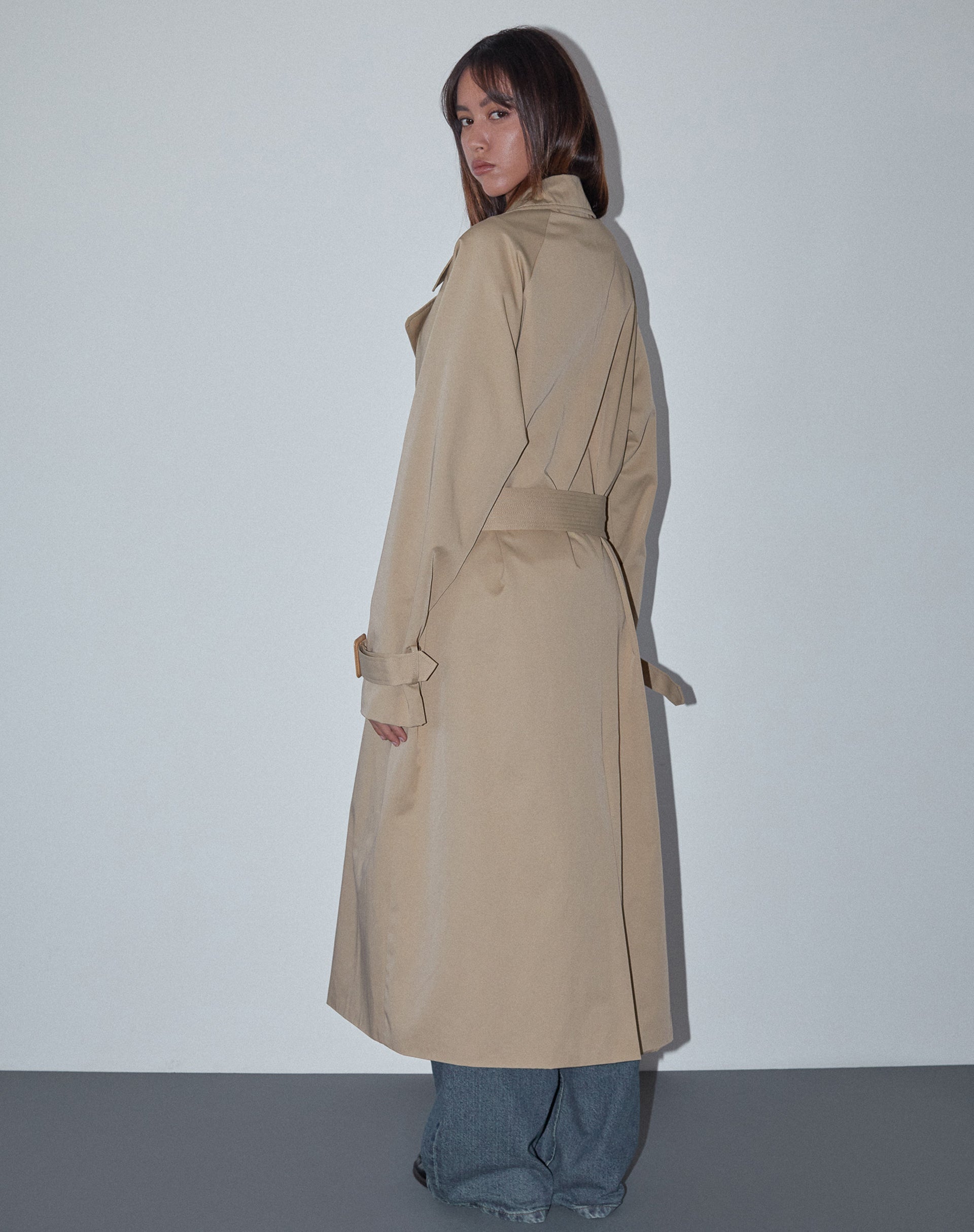 Image of Orcati Double Breasted Trench Coat in Tan