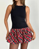 Image of Ortega Mini Dress in Black with Diagonal Check Red