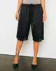 Image of Qiana Short with Lace Trim in Satin Black