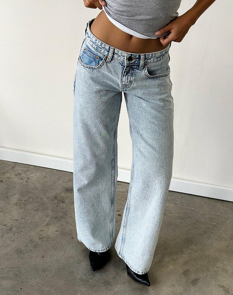 Low Rise Roomy Jeans in 80's Light Wash Blue