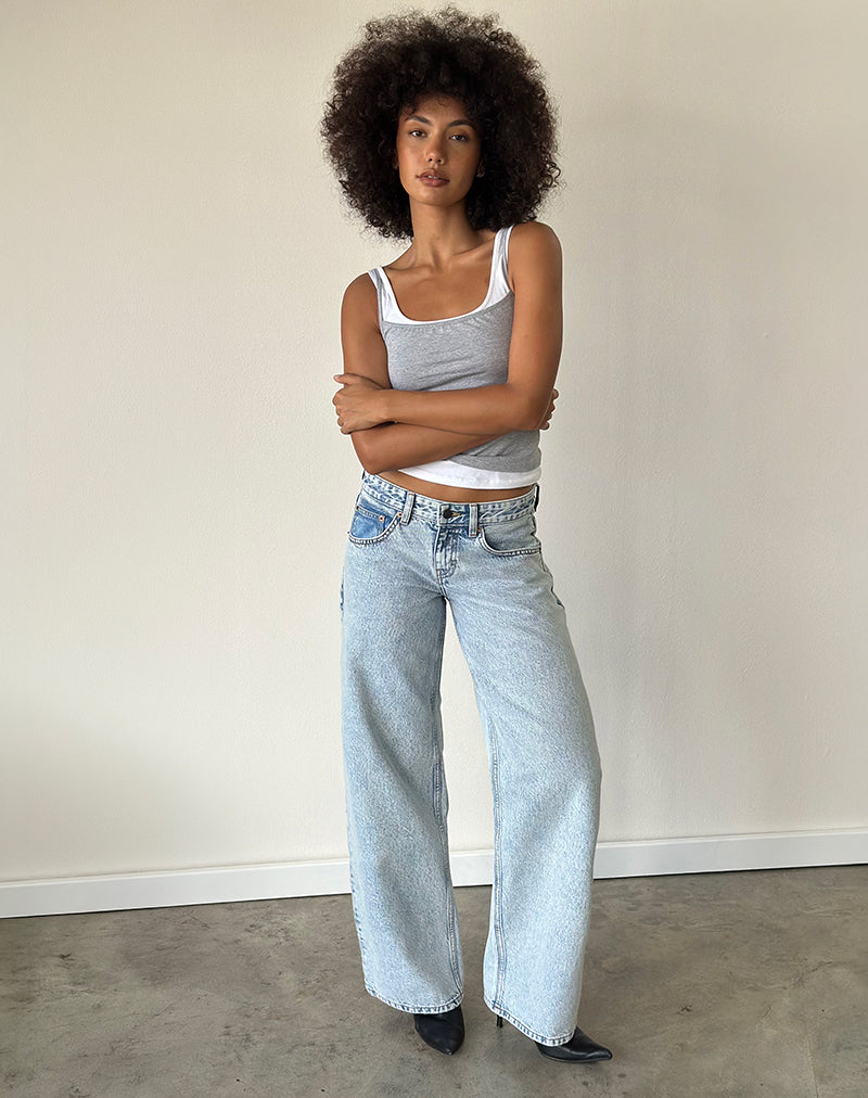 Low Rise Roomy Jeans in 80's Light Wash Blue
