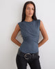 Image of Otso Twist Wrap Top in Rayon Jersey Ocean Storm