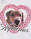 White with Aquarius Dog Graphic