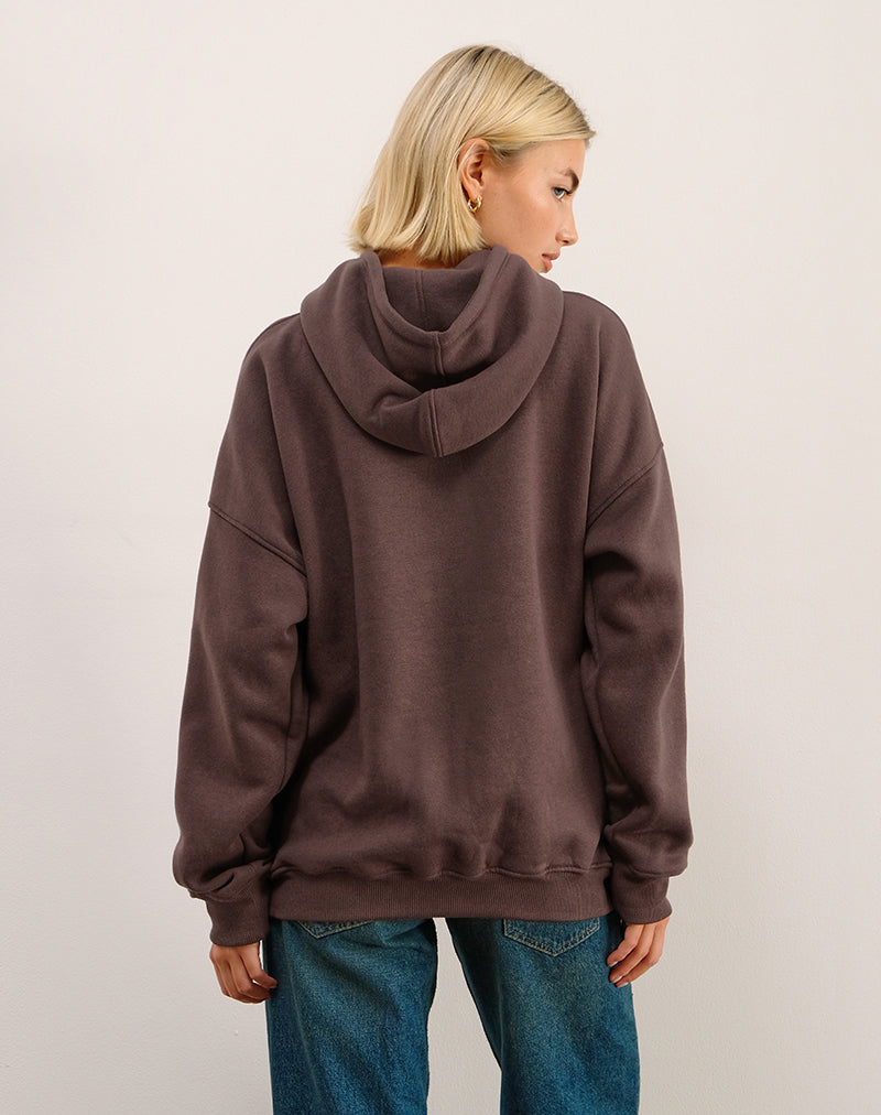 Image of Oversize Hoodie in Deep Mahogany with See You Next Tuesday Print