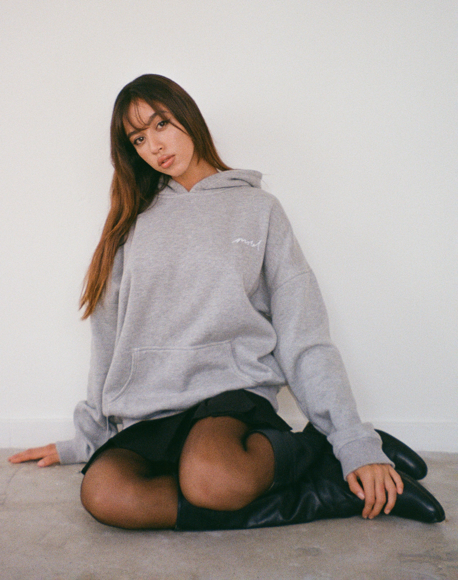 Grey marl oversized discount hoodie