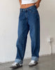 Image of Oversized Dad Low Rise Jeans in Mid Blue Used