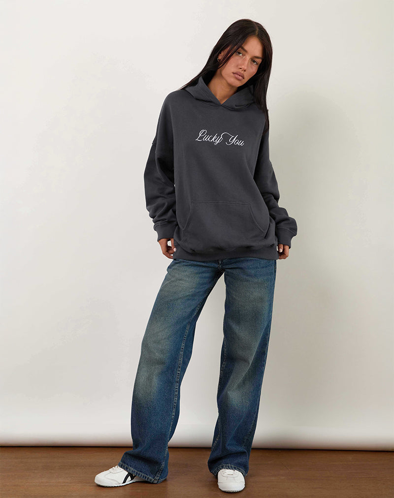 Ocean Storm Hoodie with Lucky You Graphic | Oversized – motelrocks