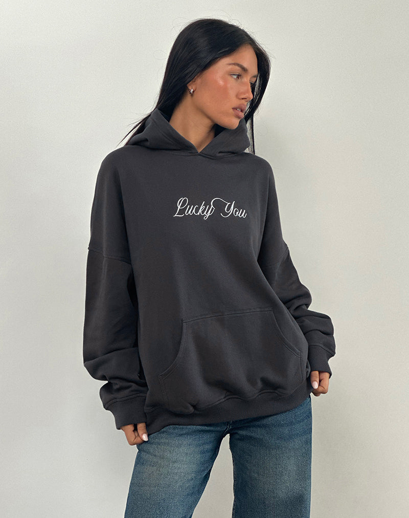 Ocean Storm Hoodie with Lucky You Graphic | Oversized – motelrocks