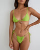 Image of Leyna Bikini Bottom in Chartreuse with Beads