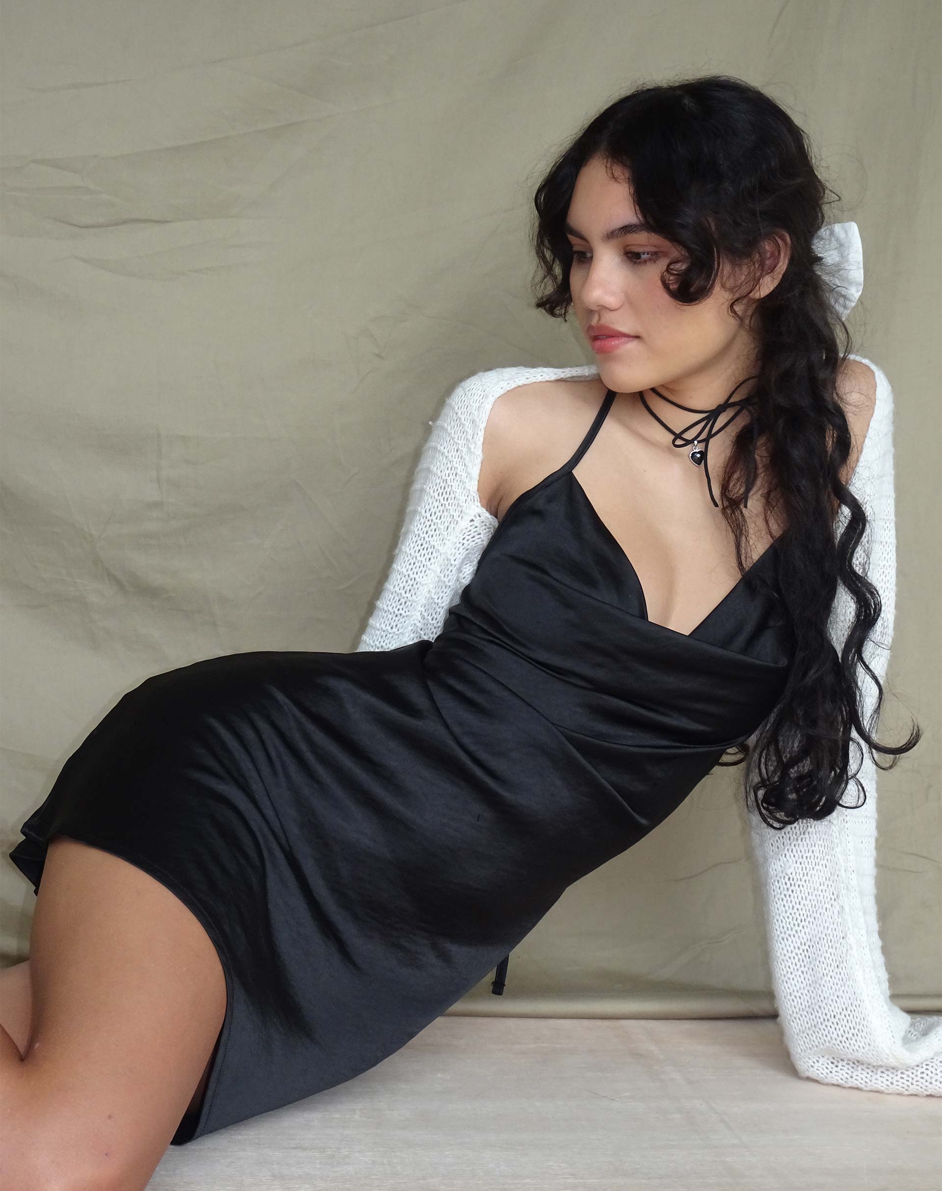 Paiva Dress in Satin Black Paiva Dress in Satin Black