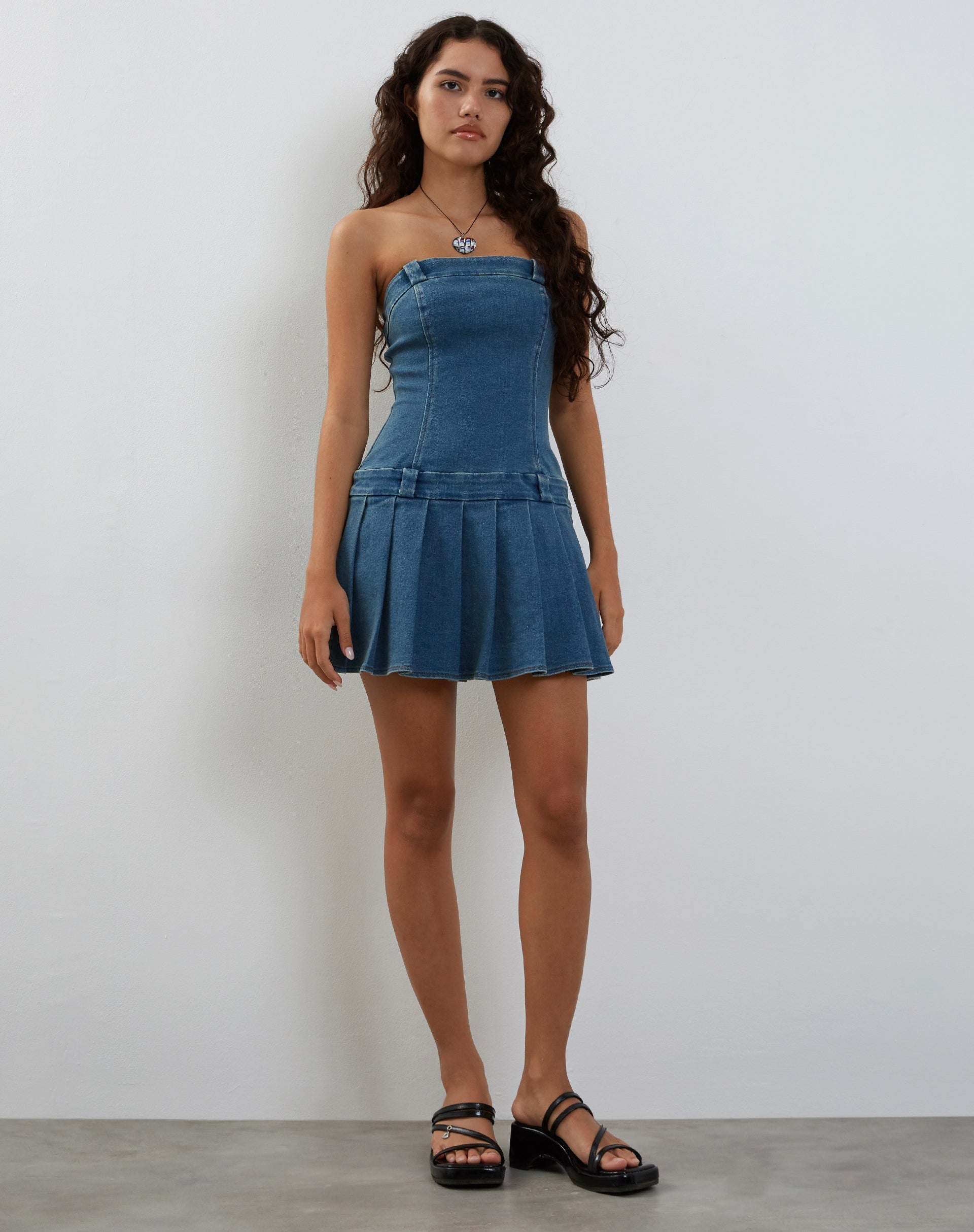 Denim Bandeau Dress