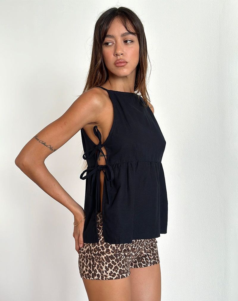 Black Tie Side Sleeveless Top | Palsi – motelrocks-com-us