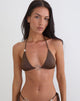 Image of Pami Bikini Top in Shimmer Brown with Spiral and Beads