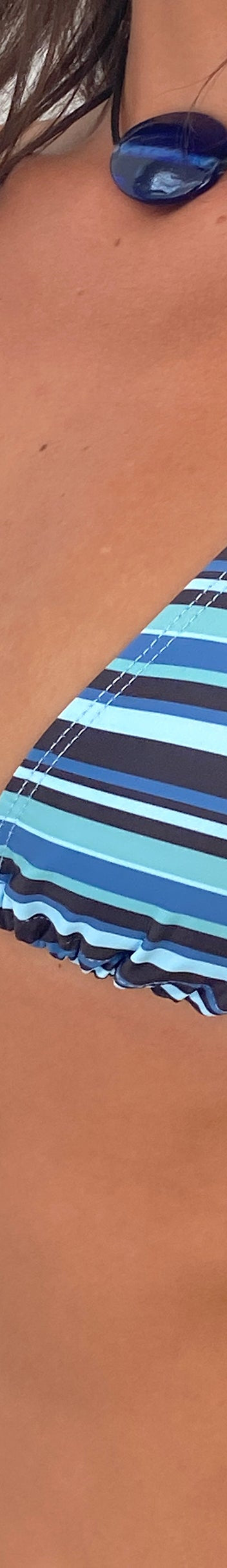 Pami Bikini Top in Azura Blue with Beads