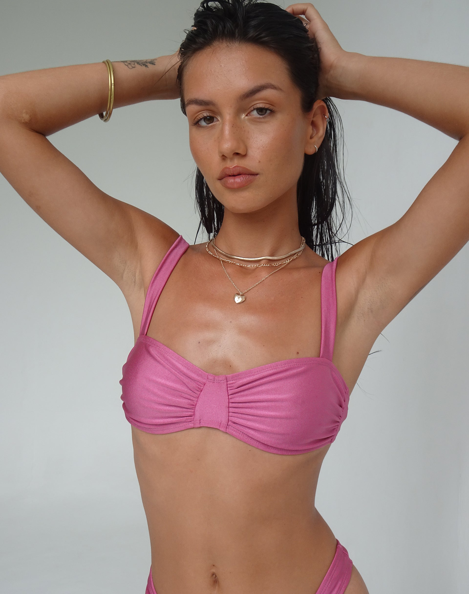 Image of Panave Bikini Top in Mauve Shimmer
