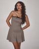 Image of Panola Mini Dress in Micro Check Brown