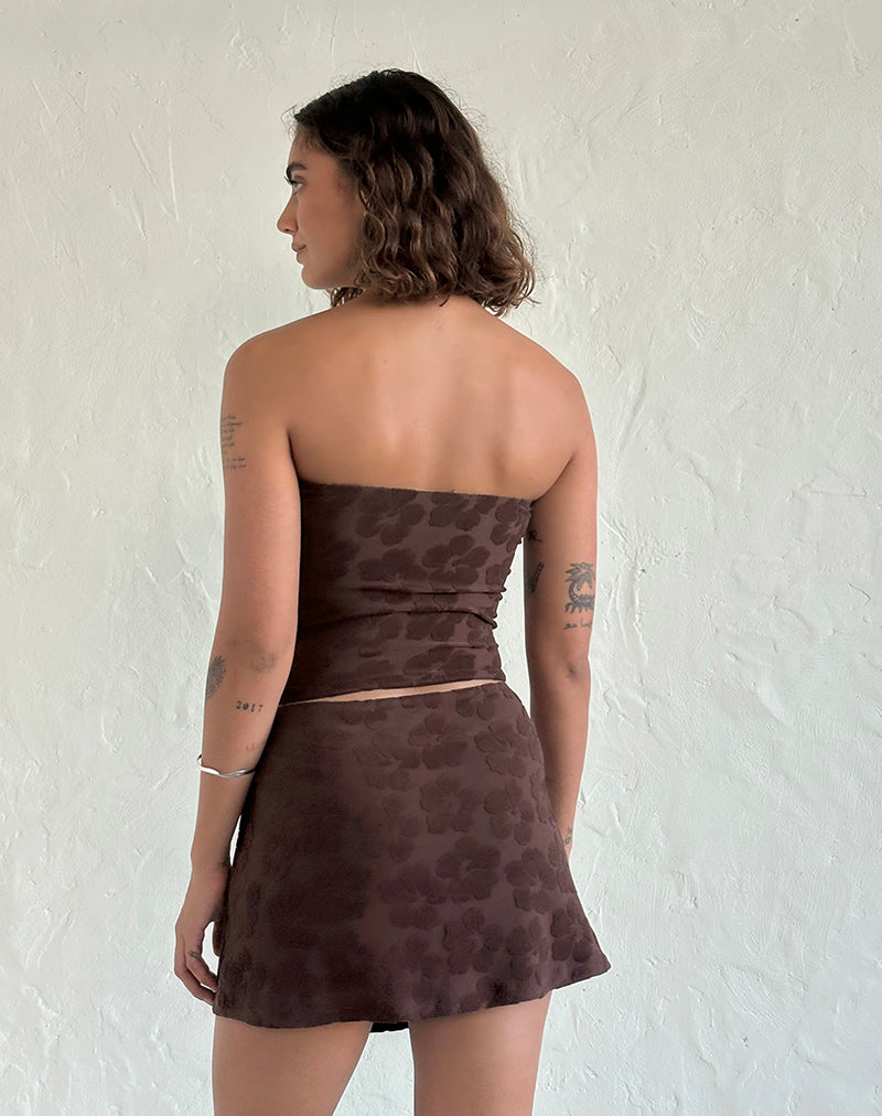 Image of Oruto Skirt in Hibiscus Terry Brown