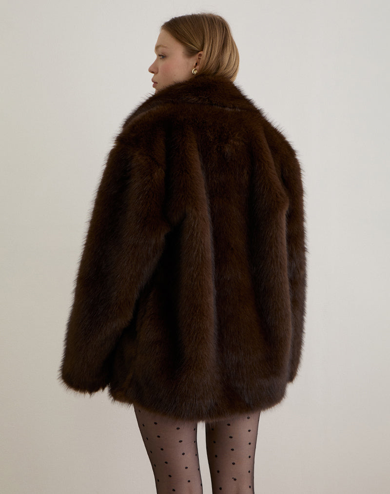 Brown Faux Fur Jacket | Pepita – motelrocks-com-us