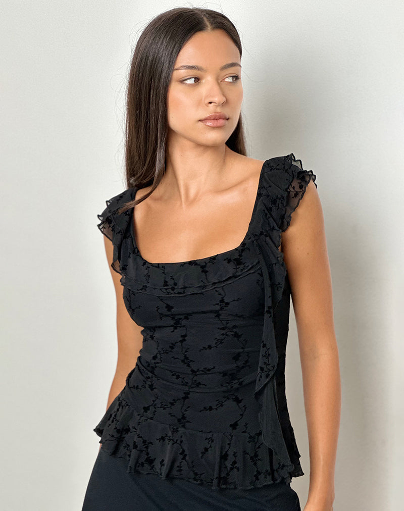 Black Floral Top | Piroli – motelrocks-com-us