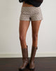 Image of Lumin Mini Shorts in Beige with Polka Pinstripe
