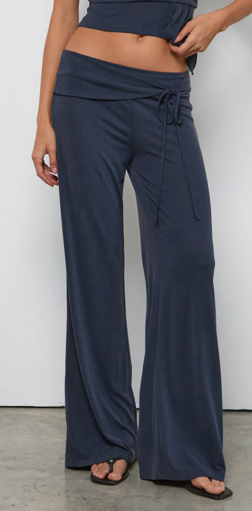 Image of Donata Trouser in Ocean Storm with Belt
