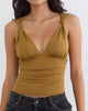 Image of Priska Knotted Top in Cupro Dark Yellow