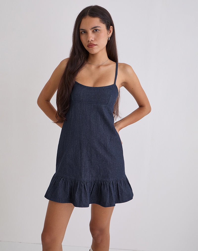 Indigo Denim Mini Dress | Pamina – motelrocks-com-us