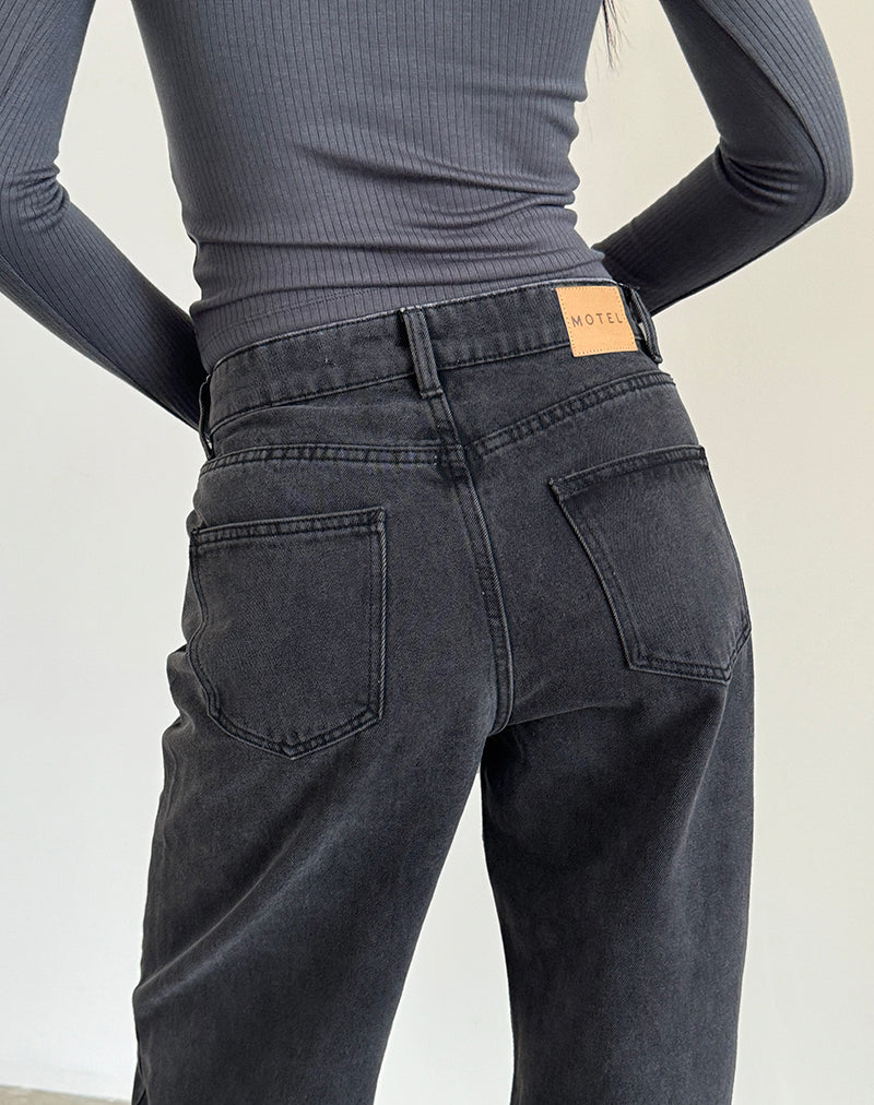 90's Wide Leg Black Denim Jeans | Parallel – motelrocks-com-us