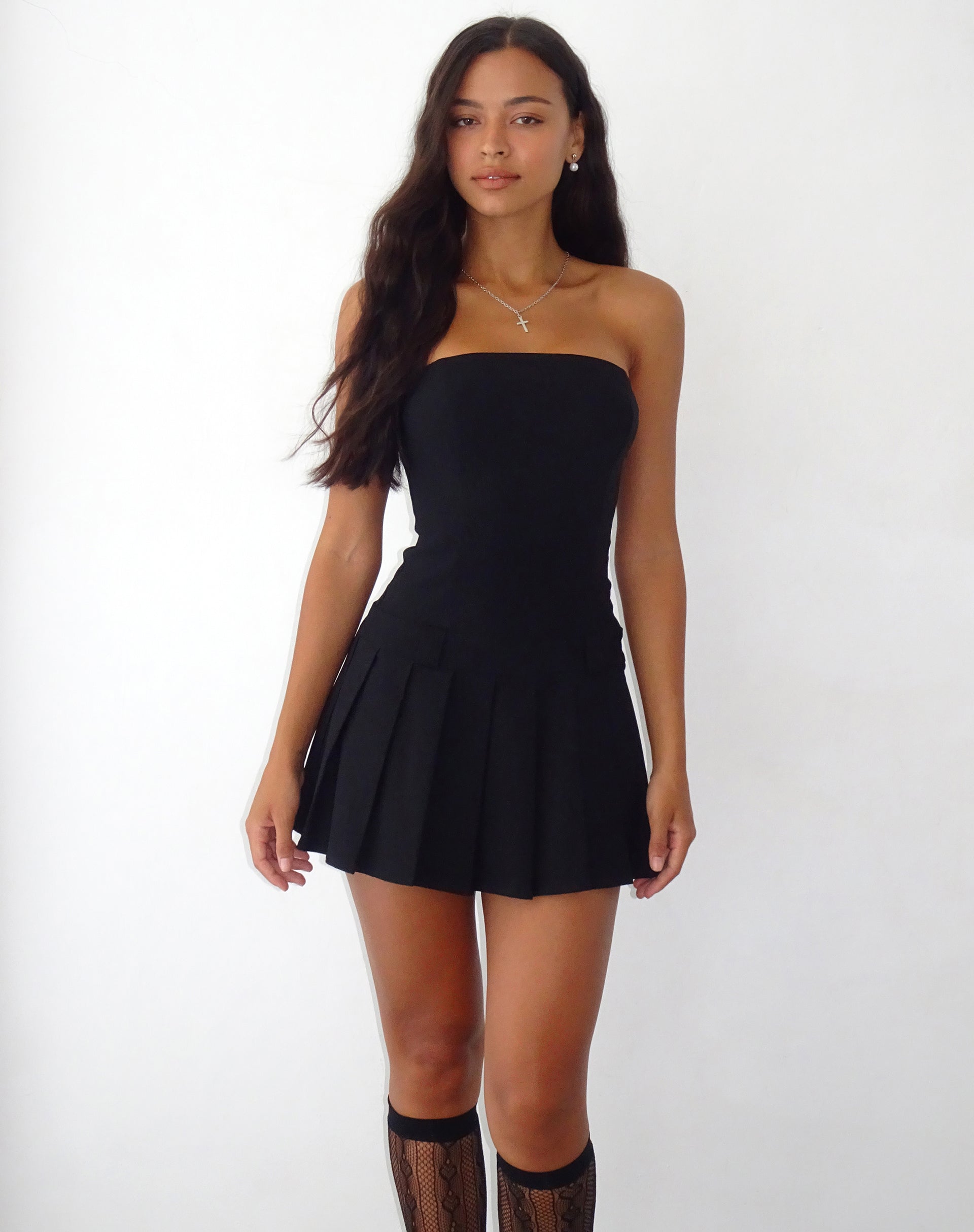 Payoda Bandeau Mini Dress in Black