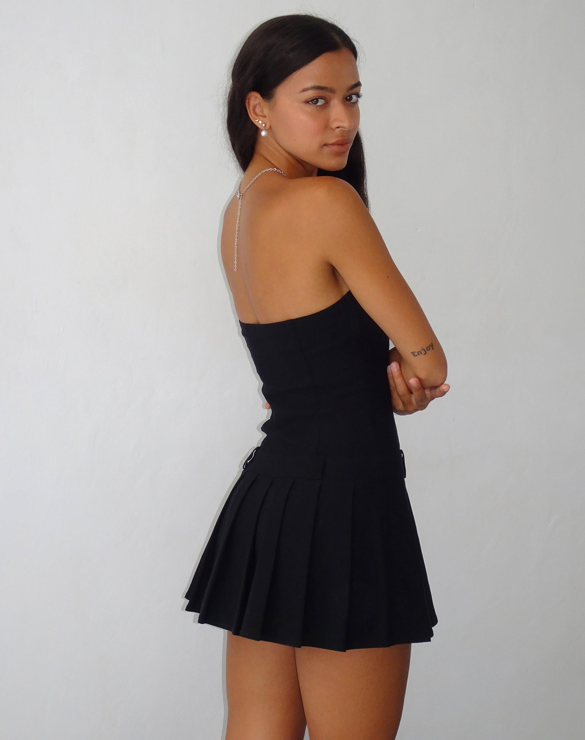 Image of Payoda Bandeau Mini Dress in Black