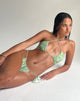 Image of Yessy Bikini Top in Abstract Paisley Green