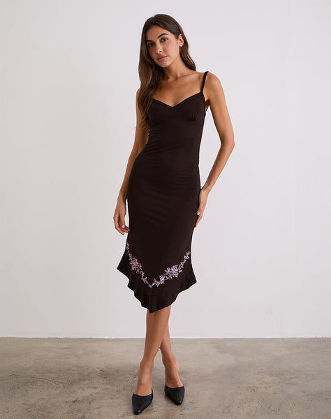 QUELIN-MIDI-DRESS-CHOC-BROWN-